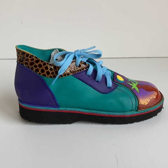 Soletech art to wear painted lace sneakers palm trees sun and moon - Picture 3 of 16